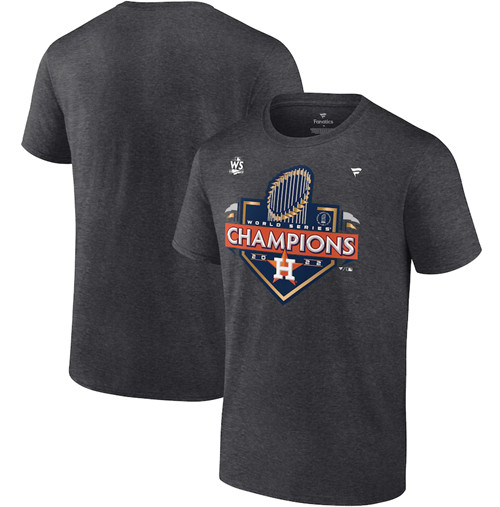 Men's Houston Astros Heather Charcoal 2022 World Series Champions Locker Room T-Shirt